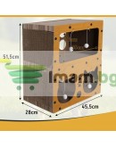 Драскалка за котки двуетажна къща легло с играчки неплъзгащо се